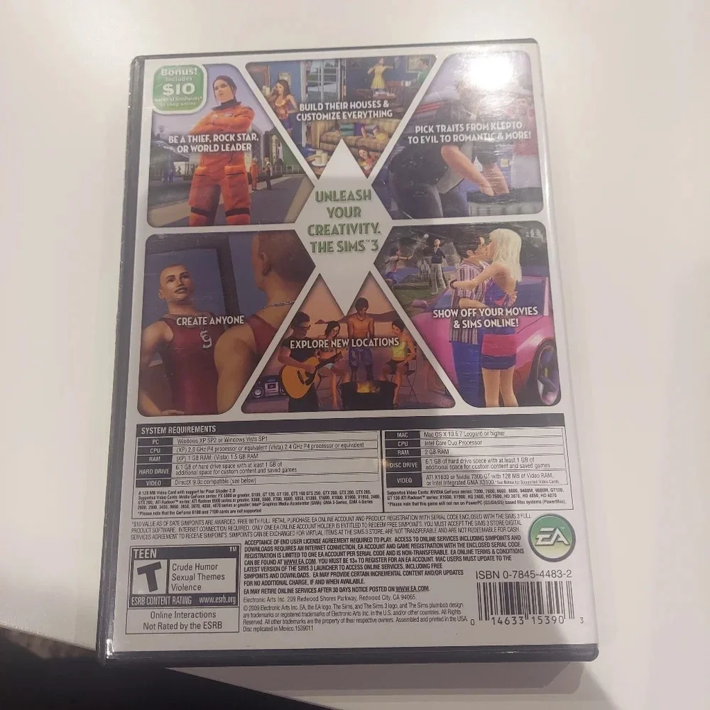 The Sims 3 Game (Windows/Mac: Mac and Windows, DVD Rom 2009) Manuals included